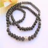 108 Bead Mala Pulseira Black Mens Pulseira Matte Black Onyx Pedra Lava Pulseira Buddha Mala Beads Oração 4 Voltas Pulseiras Yoga Be2814