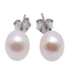 Akoya Pearl earrings Studs 6-7mm丸い白いAkoya Studs 925 Sterling Silver Women StudEarings女性ジュエリー2864