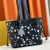 Borse di lusso ON THE Tote Bag x YK GO Borsa a tracolla con borsa Borse da donna in vera pelle Infinity Dots Pattern Grandi borse per la spesa da donna Borse a tracolla 35CM