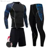 Męskie dresy ściskające męskie pozew sportowe SOITS Gym Rajstopy treningowe treningi joggingowe zestaw sportowy Rashguard dressit for Men J230720