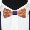 Papillon Arrivo Papillon in legno Fazzoletto Gemelli Spilla Set Matrimonio Sposo Cravatta in legno Bowknots Matrimonio Natale Collo