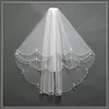 أبيض أو عاج قصير الزفاف حجاب مع لؤلؤة الحافة الكريستالية مع مشط 2T العروس Bride Bridal Veils303O