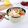 Bowls Cute Bowl Double Layer With Lid Instant Noodle Student Tableware Fall Prevention Large Capacity