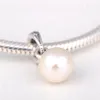 Losse Kraal 925 Sterling Zilver Elegante Schoonheid Dangle Charm met Parel en Clear CZ Past Europese Pandora Sieraden Armband Necklace3176