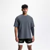 Men's T Shirts Summer T-shirt Cotton Tide Brand Large Size Solid Color Short Sleeve Wash Made Old Casual