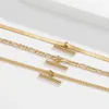 Pendant Necklaces Fashion Geometric Metal Bar Charm Multi-style Chain Necklace Set Simple Hip-Hop Women Flat Snake Clavicle324b