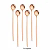 Zestawy naczyń obiadowych 6PC/zestaw Rose Gold Sutlery Setlery Silny Silverware Strewa Stołów stołowych Forki łyżki sztućce kropla