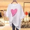 T-shirt femme grande taille 6XL 150KG Summer Heart Woman Tee T-shirt à manches courtes T-shirt ample Casual Loose Graphic T-shirt imprimé 230720