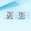 Stud Smyoung Princess Cut 122CT Mens and Womens Silicone Earrings VVS Simulated Diamond 925 Sterling Silver Jewelry 230719