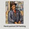 Female Canvas Art Man in A Blue Smock Paul Cezanne Painting Handcrafted Artwork Home Decor for Bedroom