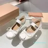 Casual Shoes 2023 luxury satin ballet shoes boat fashion professional dance thick-soled bow single women's flat sandals 35-41 with boxes