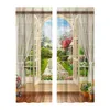 Gardin rustika fönstergardiner ljusfiltrerings draperier för sovrummet vardagsrum