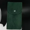 Titta på lådor Fall Top Slipper Green Watch Bag Original Protective Pocket Flanell Pouch Watches Pockets Green Storage Påsar för GMT Box 230719