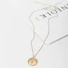 Srcoi Dainty Gold Color Rose Necklace Pendant Round Coin Geometric Chain Choker Necklace Women Party Medallion Fashion Jewelry257a