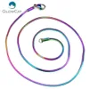 5pcs lot Rainbow Colol Square Snake 1 4mm Stainless Steel Chains Necklace 18'' 20 Link Chain Jewelry Making292x