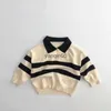 Pullover 2023 Herbst Neue Kinder Gestrickte Pullover Pullover Mädchen Baby Mode Langarm Gestreiften Tops Junge Kleinkind Casual Lose Pullover HKD230724