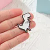 Creative Lovely White Enamel Dinosaur Brooch Pins for Men Women Kids Lapel Pin Badge Backpack Hats Clothes Accessories Jewelry Gift