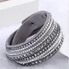 2017 Nouveau Bracelet En Cuir Strass Cristal Bracelet Wrap Multicouche bracelets pour femmes pulseras mulher Bijoux G24197Y