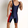 Andra sportvaror Wrestling Singlets Suit Boxing Powerlifting Bodysuit Iron Men Gym Sport Fitness Skinsuit ärmlös Viktlyftning Wear 230720