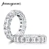 100% Real 925 Sterling Silver Emerald Cut Created Moissanite Diamond Engagement Wedding Rings Women Fine Jewelry Ring Cluster344o