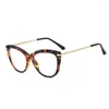 Lunettes de soleil Cadres Vintage Rouge Cat Eye Métal Anti-Rayonnement Lunettes Optique Ordinateur Spectacle Cristal À Facettes Lunettes 2023