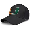 Moda Miami Hurricanes Piłka nożna Old Print Logo unisex baseball czapka fajna unikalna trucke czapki okrągłe logo piłka nożna zielona siatka Efekt 314k