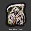 Big Grim Reaper Skull Embroidered Patches for Clothing Iron on Clothes Punk patch DIY Badge Stickers Garment Appliques whole235j