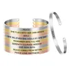 10 Stück / Los Lasergravur Positive ID Inspirierendes Zitat Edelstahl Armreifen Kollektion Maßgeschneidertes Manschetten-Mantra-Armband SL-05223x