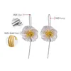 Ohrstecker Lotus Fun aus echtem 925er Sterlingsilber, 18 Karat Gold, handgefertigter feiner Schmuck, niedliche blühende Mohnblumen-Ohrringe für Damen, Brincos 230719