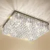 Contemporain Carré LED Lustre En Cristal Allumant K9 Cristaux Plafonniers De Luxe Encastré Lustres Lampe pour vivre roo247d