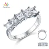 Paw Star Princess Cut пять камней 1 25 Ct Solid 925 Серебряный серебряный свадебный обручальный кольцо кольца CFR8072 210506191C