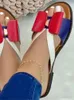 Sandals 10pairs Fashion Flat Slippers Women Summer Bow Sandals Peep Toe Beach Shoes Y2K Patchwork Big Size 43 Wholesale T077 230719