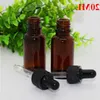 Thick 20ml Amber Glass Dropper Bottles 2 3 OZ Essential Oil Vial E Liquid Cosmetic Container Ndrup