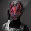 2021 Halloween Led Glowing Cold Light Glow Fox Cosplay Party Scary Mask Masquerade Cos Accessories Toys For Adult1996