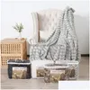 Couvertures Épaissie Double Couche Cachemire Couverture Imitation Fourrure Dos En Peluche Imprimé Cravate Teinté Laine Brossée Drop Delivery Home Garden Tex Dhrwg