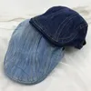 Baretten Mode Denim Baret Hoeden Mannen Vrouwen Unisex Jeans Sboy Hoed Lente Herfst Grid Pet Casual Forward Caps