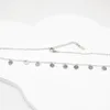 Kedjor vintage rostfritt stålkedja med mynt rund bit tofs hänge halsband för kvinnor män klassisk modesmycken gåva