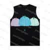 Klasik Mens Yaz Spor Yelek Tank Top Giyim Gelgit Marka Yuvarlak Boyun Kollu Gündelik T Shirt