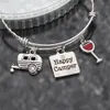 8st Lot Happy Camper Armband Camping Present RV Travel Trailer Charm rostfritt stål Justerbart Bangling Glamping Jewelry Gift228N