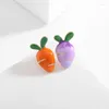 Brooches Female Fashion Crystal Cute Carrot For Women Luxury Yellow Gold Color Enamel Alloy Plant Brooch Safety Pins