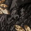 メンズスーツブレイザーズゴールドアップリケラグジュアリースパンコールメン2ピース結婚式のためのズボン付きジャケット