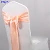 Peach Color Satin Sash Chair High Quality Bow Tie For Chair Covers Sash Party Wedding El Banket Home Decoration Whole241T