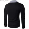 Men's Sweaters New Men's Fashion Sweater Long Sleeve Knitted Open lapel V-neck Sweatshirt Autumn/Winter 2021 XXL Z230721