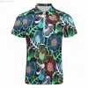 Chemises décontractées pour hommes Imprimé floral T-shirts décontractés Polo à fleurs colorées Chemise vintage Quotidien Manches courtes Motif Haut Grande taille 5XL 6XL L230721