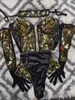 스테이지웨어 디자인 스팽글 바디 수트 세트 섹시 클럽 복장 여성 반사 브라 반바지 장갑 댄스 의상