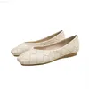 Chaussures habillées Lady Square Toe Gingham Flats Beige Sole Wide Fitting Ballet Slip-Ons 48-33 Noir Gris Classy Retro Camouflage Mocasines Spongy L230721