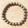 MG0387 8 mm Pyrite Stacking Bracelet Trendy Energy Bracelet for Women Throat Chakra Crystals Gemstone Bracelet Whole237w