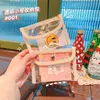Kart tutucular mini taşınabilir depolama çantası aksesuarları küçük şeyler cüzdan ins japon kore sevimli snap basit şeffaf pvc para çanta