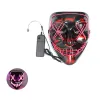 10 kolorów! Halloween Scary Party Mask Cosplay Maska LED Light Up El Wire Horror Mask na Festival Party I0721