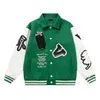 FW23 Mens Designer Leather Baseball Jacket Fashion Varsity Bomber Jackets Discal